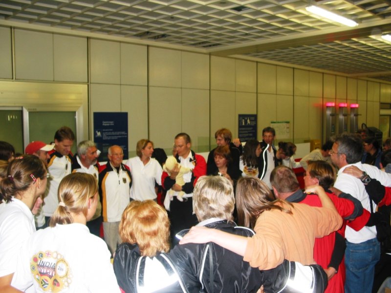 WM 2006: Empfang am Flughafen in Frankfurt
